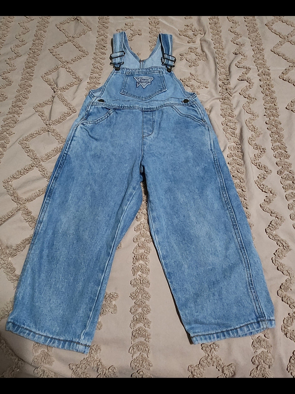 Vintage Guess Kids Unisex Light Blue Denim Overalls